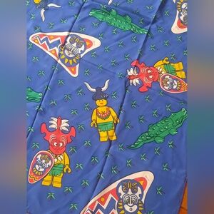 LEGO SCARF Vintage 1990s KING KAHUKA ISLANDERS Italy Silk 30x30